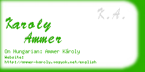 karoly ammer business card